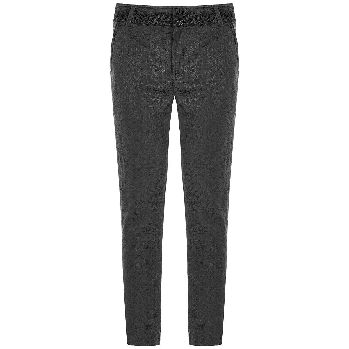 Men's Black Brocade Gothic Regency Dress Pants /Brocade Pant
