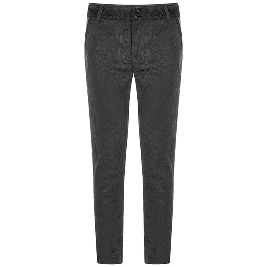 Men's Black Brocade Gothic Regency Dress Pants /Brocade Pant