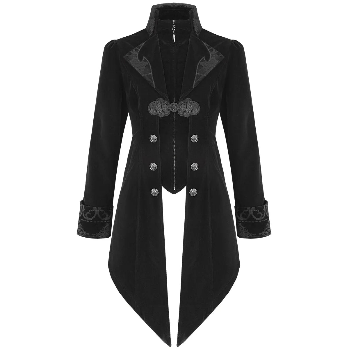 Men's Jacket Coat Black Velvet Gothic Steampunk Aristocrat
