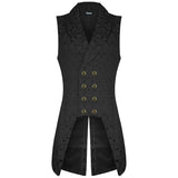 Women's Double Breasted Governor Vest Waistcoat Brocade Gothic Steampunk