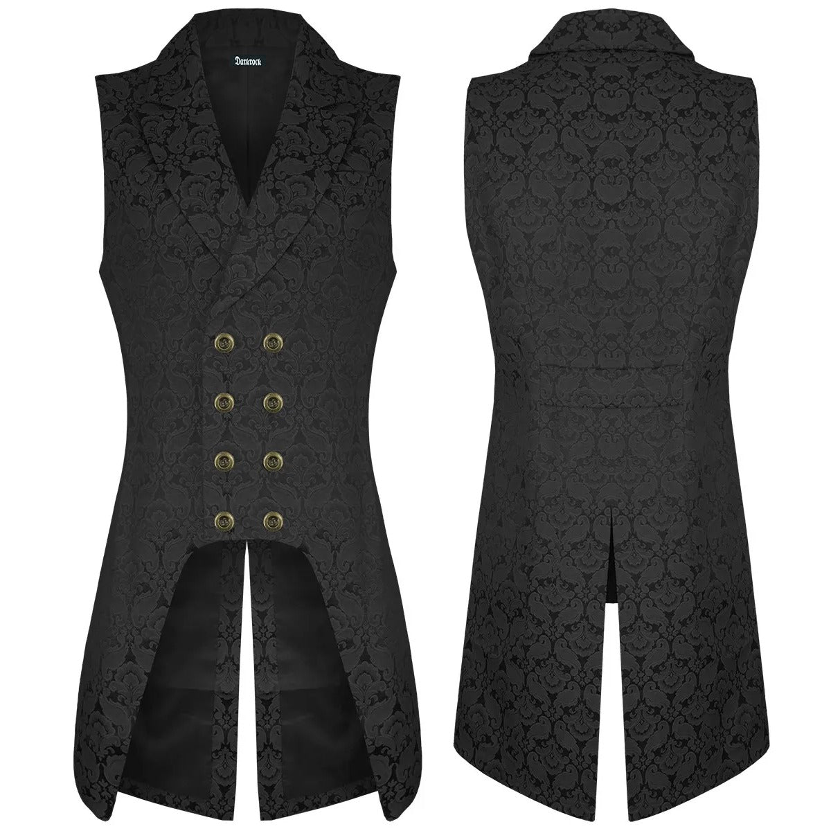 Women's Double Breasted Governor Vest Waistcoat Brocade Gothic Steampunk