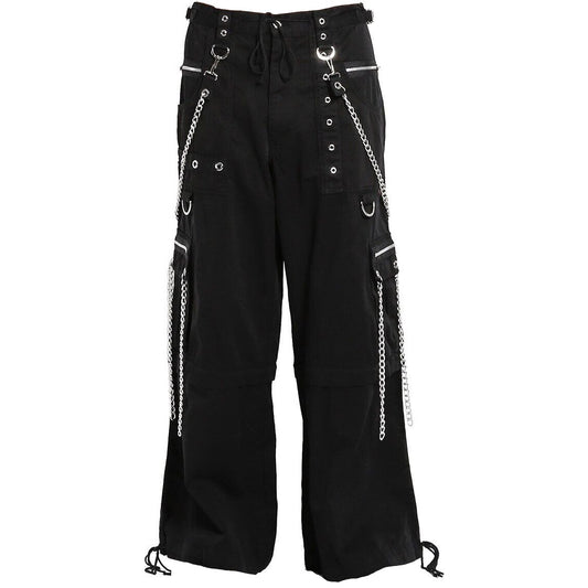 Gothic Straps Zipper Trousers Punk Rock Studs Metal &Amp; Amp Chain Trouser Pants