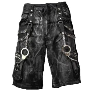 Gothic Jeans Apocalyptic Punk Emo Shorts Mechanic Acid Gothic Cyber Pants