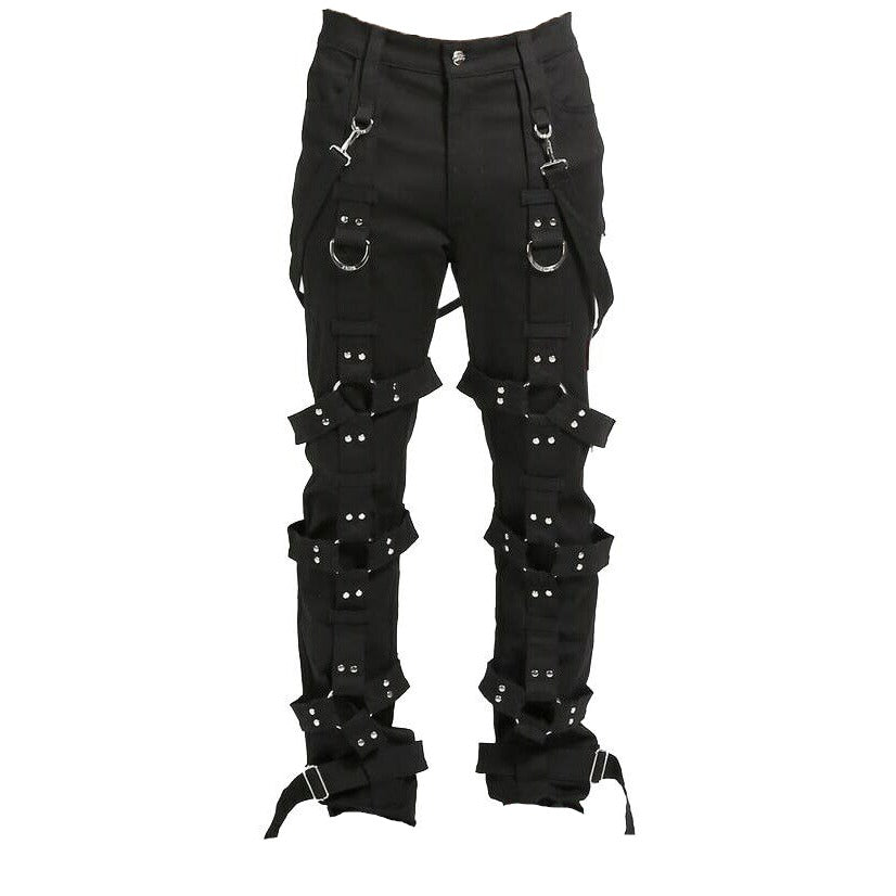Prime Quality Men Gothic Bondage Pant Alternative Punk Rock Emo Harness Pants Black/USA