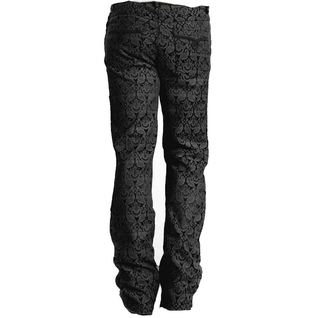 Men Trousers Pants Black Brocade Steampunk VTG Vintage Gothic Victorian
