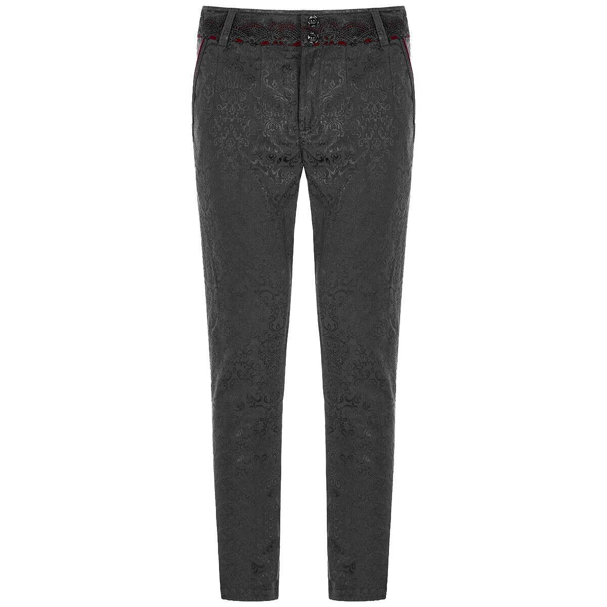 Gothic Men's Pants Trousers Black Brocade Maroon Velvet Steampunk VTG Vampire