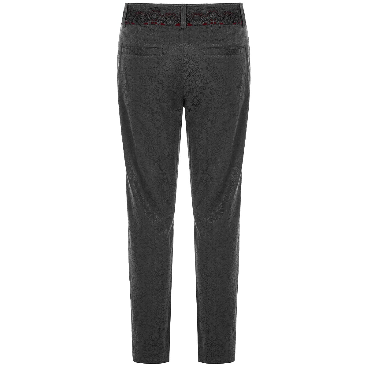 Gothic Men's Pants Trousers Black Brocade Maroon Velvet Steampunk VTG Vampire