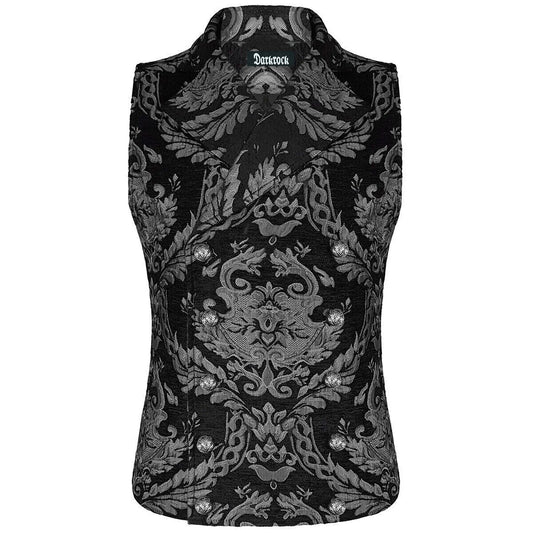 Prime Quality Men's Handmade Silver/Black Victorian Cavalier Waistcoat Vest