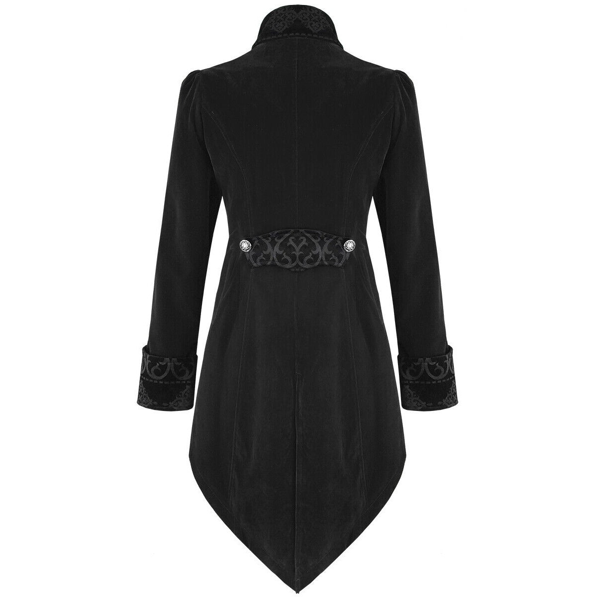 Women's Steampunk Swallow Tailcoat Gothic Long Winter Black Velvet Coat