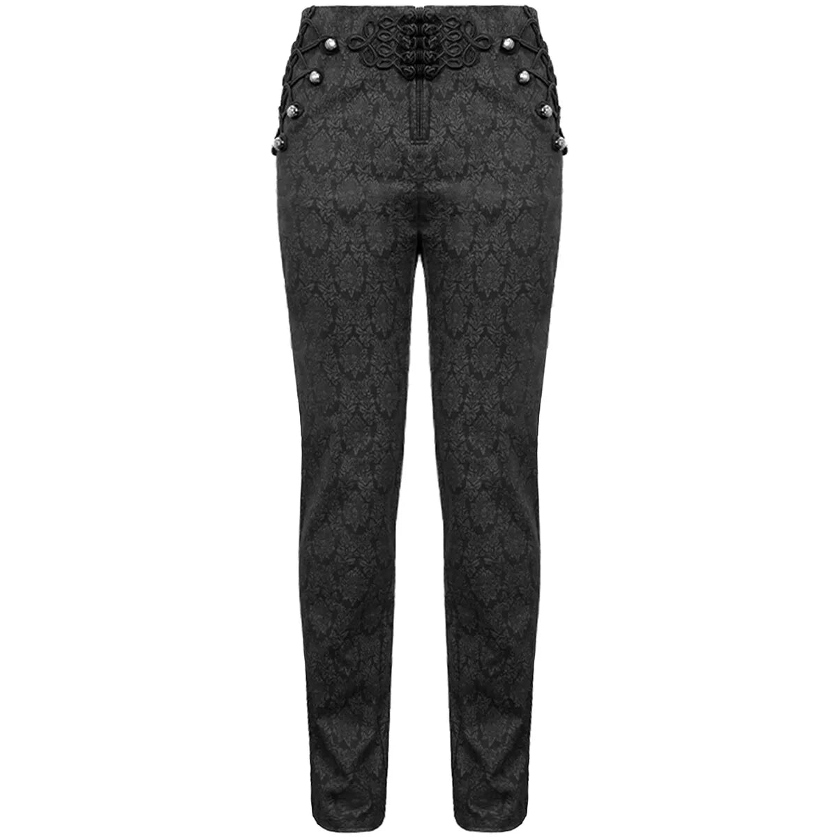 Devil Fashion Mens Gothic Steampunk Dress Pants Trousers Black Victorian Damask