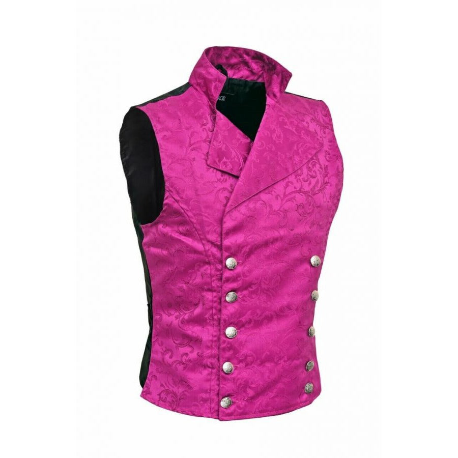 Men's Steampunk Double-Breasted Waistcoat Royal Purple Vest Gothic/Western-Reenactment/USA