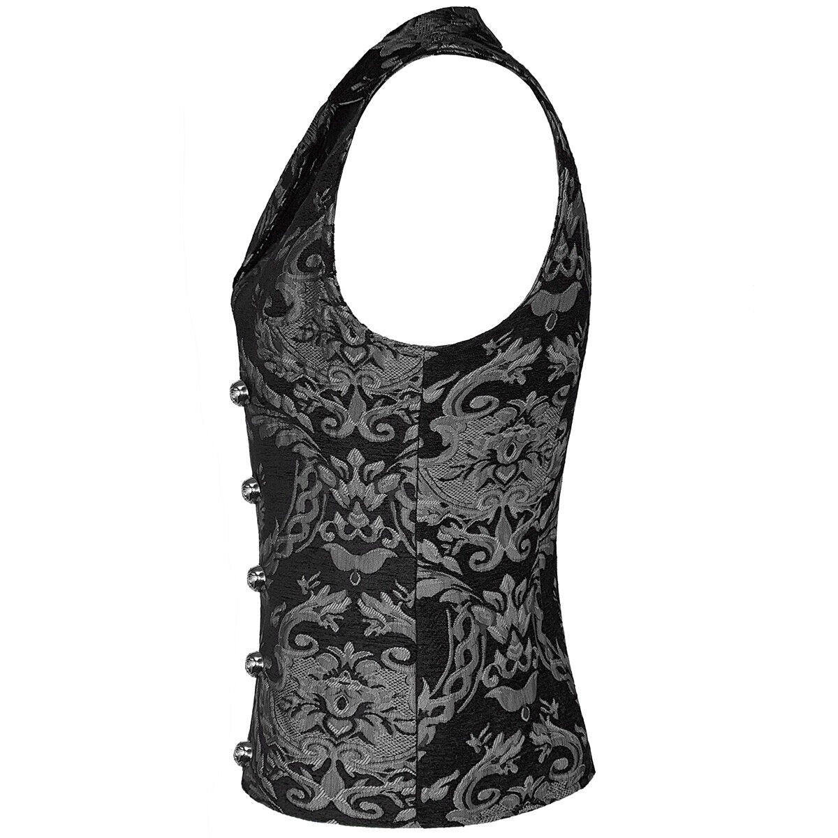 Black Victorian Cavalier Waistcoat Vest