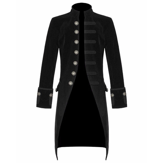 en’s Velvet Renaissance Black Velvet Handmade Frock Coat Gothic Victorian Jacket Steampunk