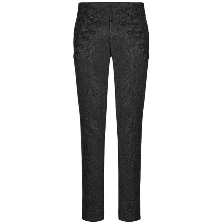 Men's Trousers Pants Black Brocade Steampunk VTG Vintage Gothic Victorian (3)