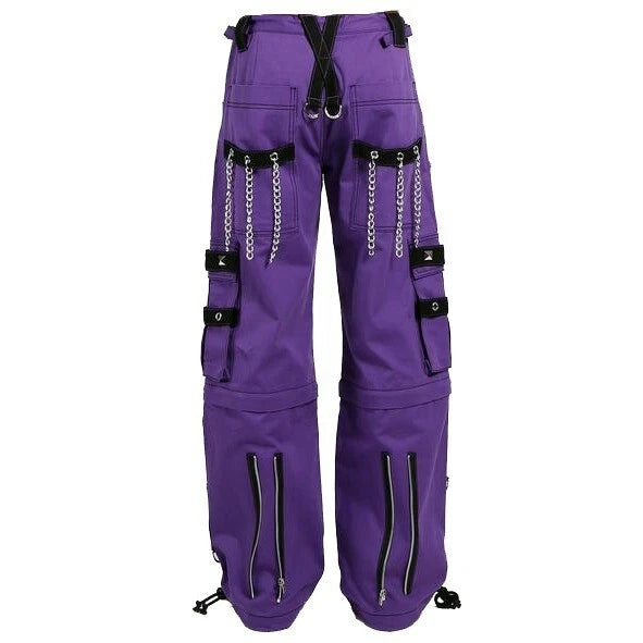 Gothic Bondage Handmade Men Pant Alternative Punk Rock Transformer Trouser Purple Baggy