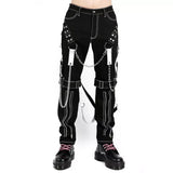 Men's Gothic Bondage Black Pant Rock Hard Trouser Heavy Weight Emo/Pants