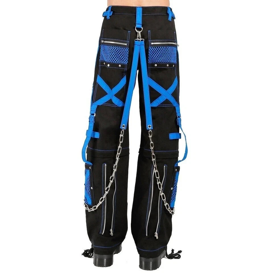 Gothic Handmade Gothic Bondage Men Pant Alternative Punk Rock Black Blue Emo Trouser Pant Shorts USA