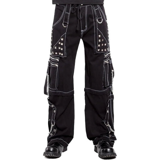 Prime Quality Gothic Men's Black Bondage Gothic Cyber Pant Chain Techno Rock Punk Shorts Trouser Pants USA