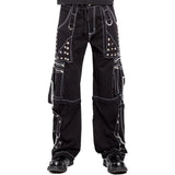 Prime Quality Gothic Men's Black Bondage Gothic Cyber Pant Chain Techno Rock Punk Shorts Trouser Pants/USA