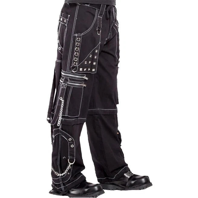 Prime Quality Gothic Men's Black Bondage Gothic Cyber Pant Chain Techno Rock Punk Shorts Trouser Pants/USA