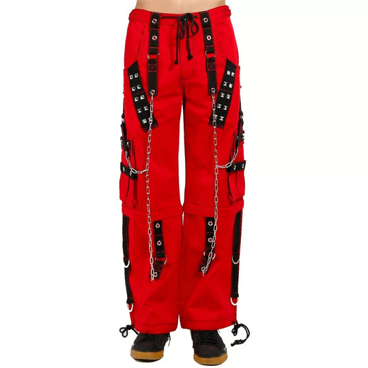 Gothic Bondage Handmade Men Pant Alternative Punk Rock Transformer Trouser Red Baggy/ Pants