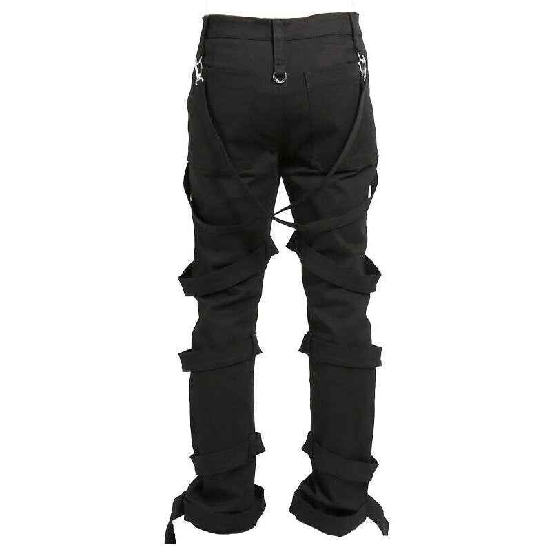 Prime Quality Men Gothic Bondage Pant Alternative Punk Rock Emo Harness Pants Black/USA