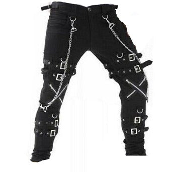 Men's Trousers Pants Black Brocade Steampunk Vintage Gothic Victorian