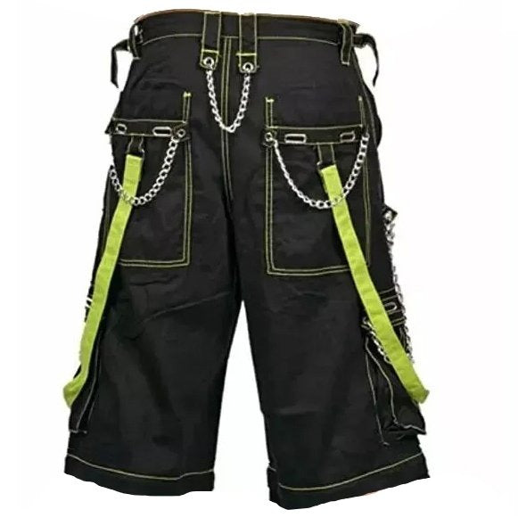 Gothic Bondage Men's Short Alternative Punk Rock Skater Emo Shorts