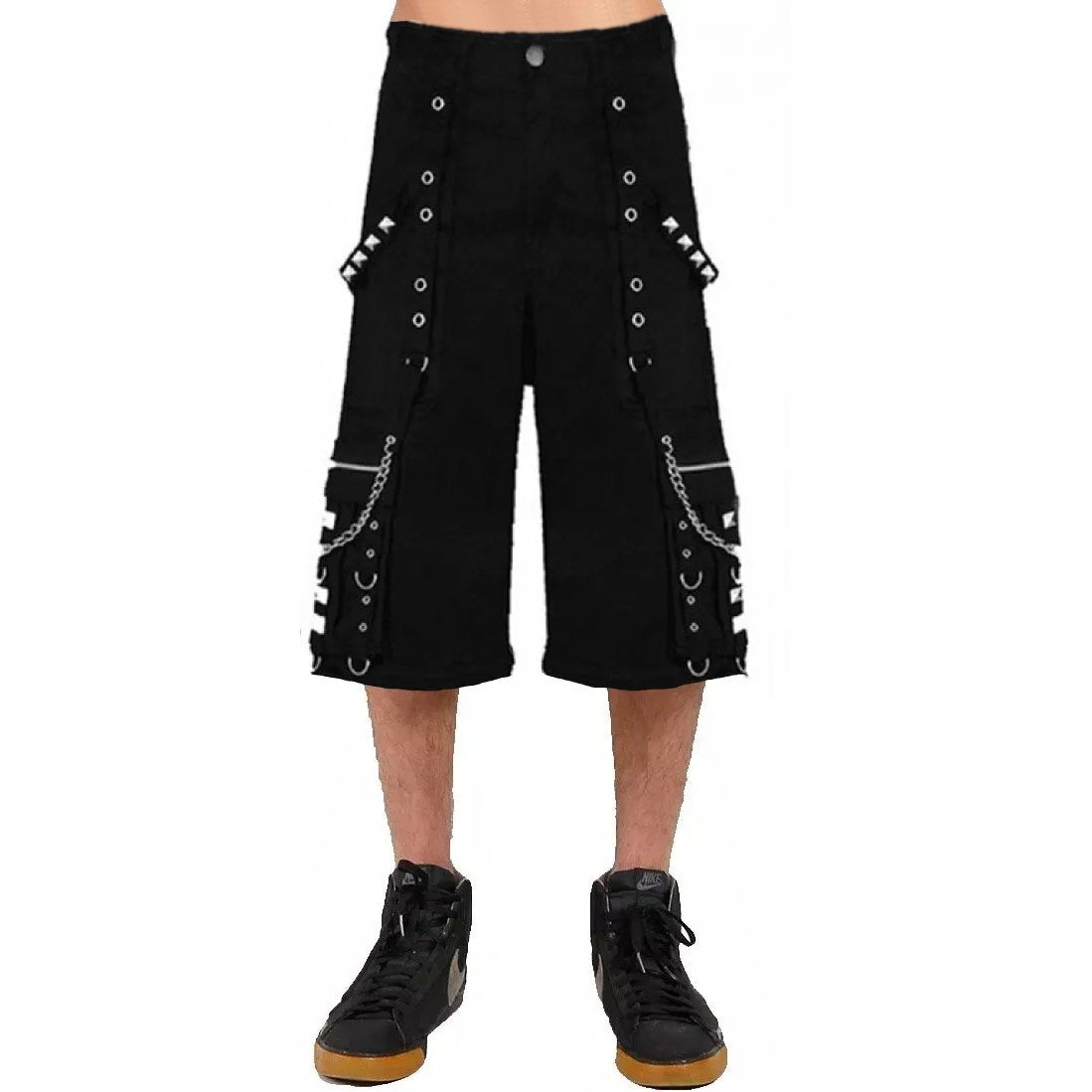 Gothic Bondage Mens Alternative Punk Attitude Cyber Rock Emo Shorts