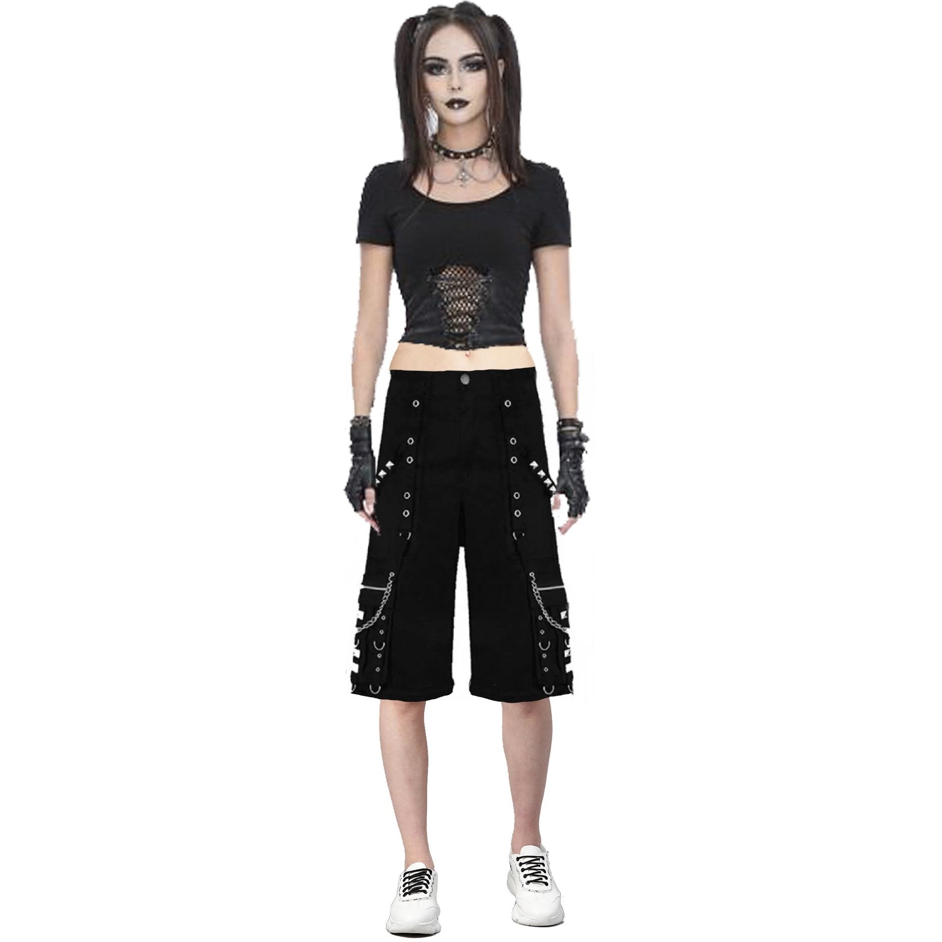 Gothic Bondage Mens Alternative Punk Attitude Cyber Rock Emo Shorts