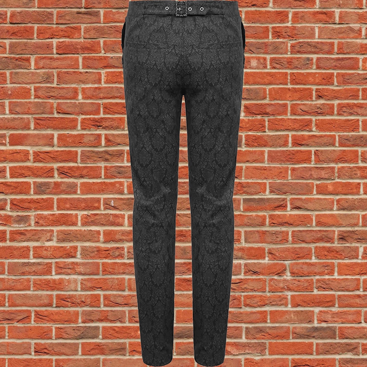 Devil Fashion Mens Gothic Steampunk Dress Pants Trousers Black Victorian Damask