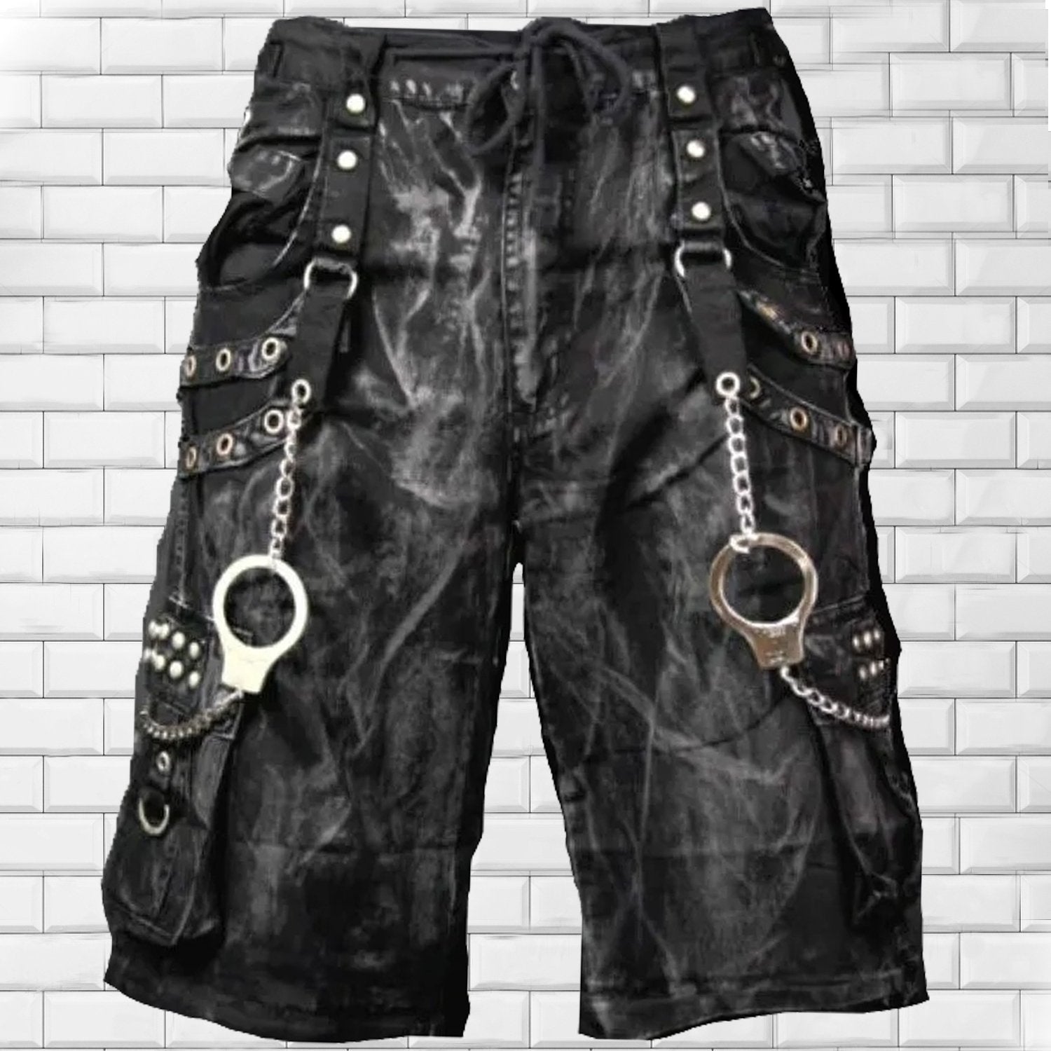 Gothic Jeans Apocalyptic Punk Emo Shorts Mechanic Acid Gothic Cyber Pants