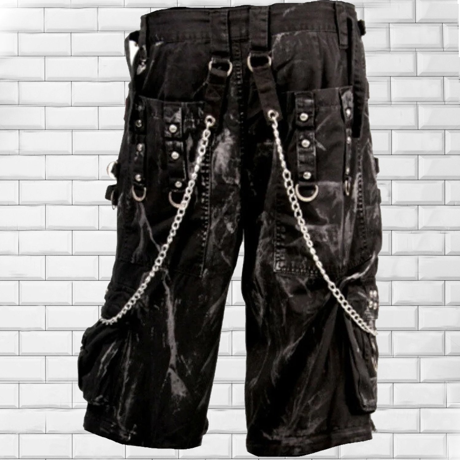 Gothic Jeans Apocalyptic Punk Emo Shorts Mechanic Acid Gothic Cyber Pants