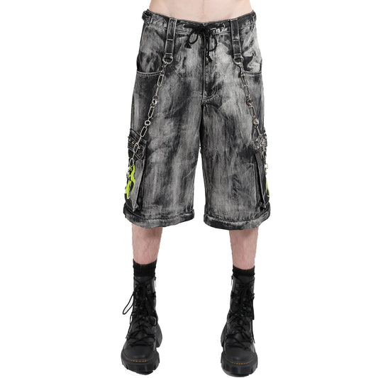 Gothic Men's Biohazard Black Denim Storm Wash Short