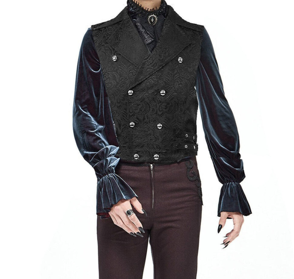 Mens Steampunk Vintage Tailcoat Jacket Gothic Victorian Frock Coat Uniform Coat