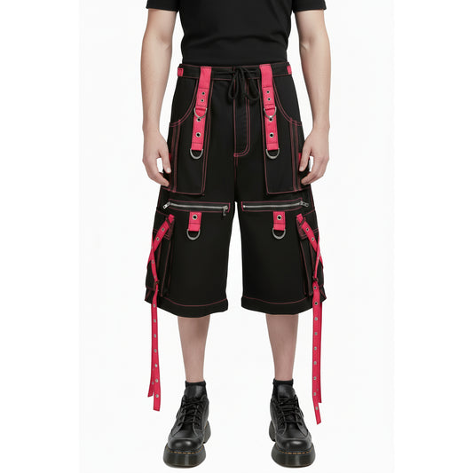 Gothic X-Strap Short Black/Pink