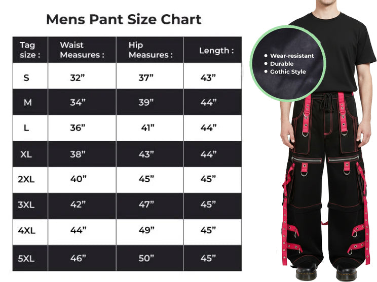 Gothic X-Strap Zip Off Pant Black/Pink