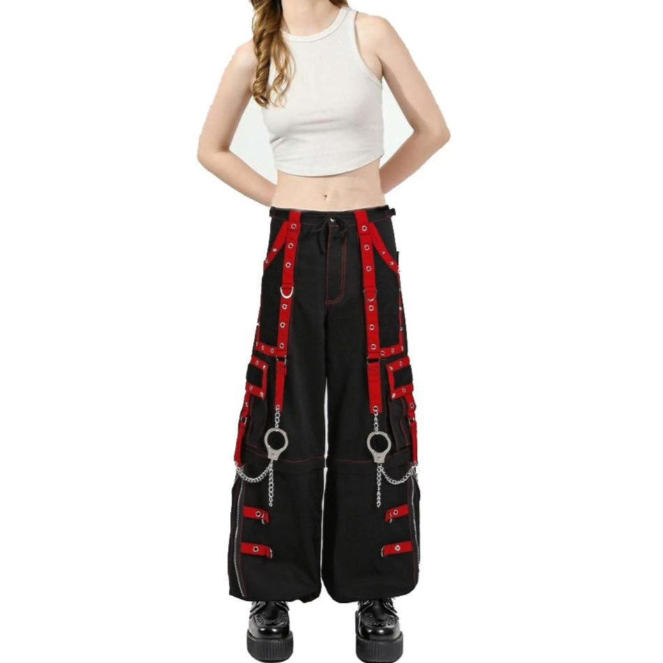 Women's Gothic Handmade Bondage Cyber Chain Techno Rock Punk Shorts Trouser Pants