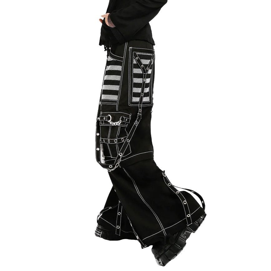 Gothic Womens Extreme Bondage Skater Electro Pant White