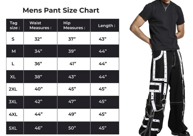 Gothic Men Handmade Bondage Gothic Cyber Pant Chain Techno Rock Punk Shorts Trouser Pants USA