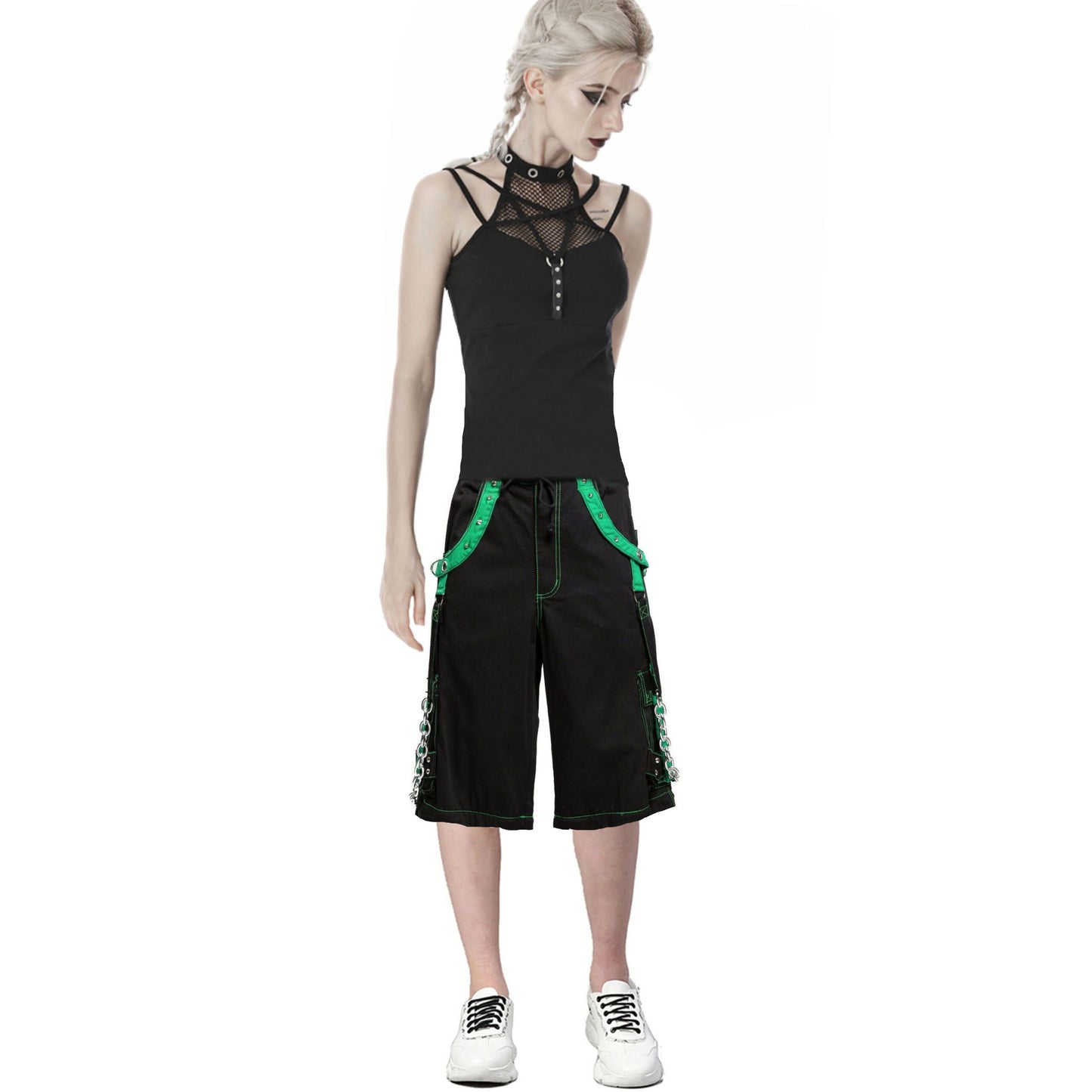 Gothic Men's Bondage Rave Biker Cyber Emo Skater Gothic Shorts