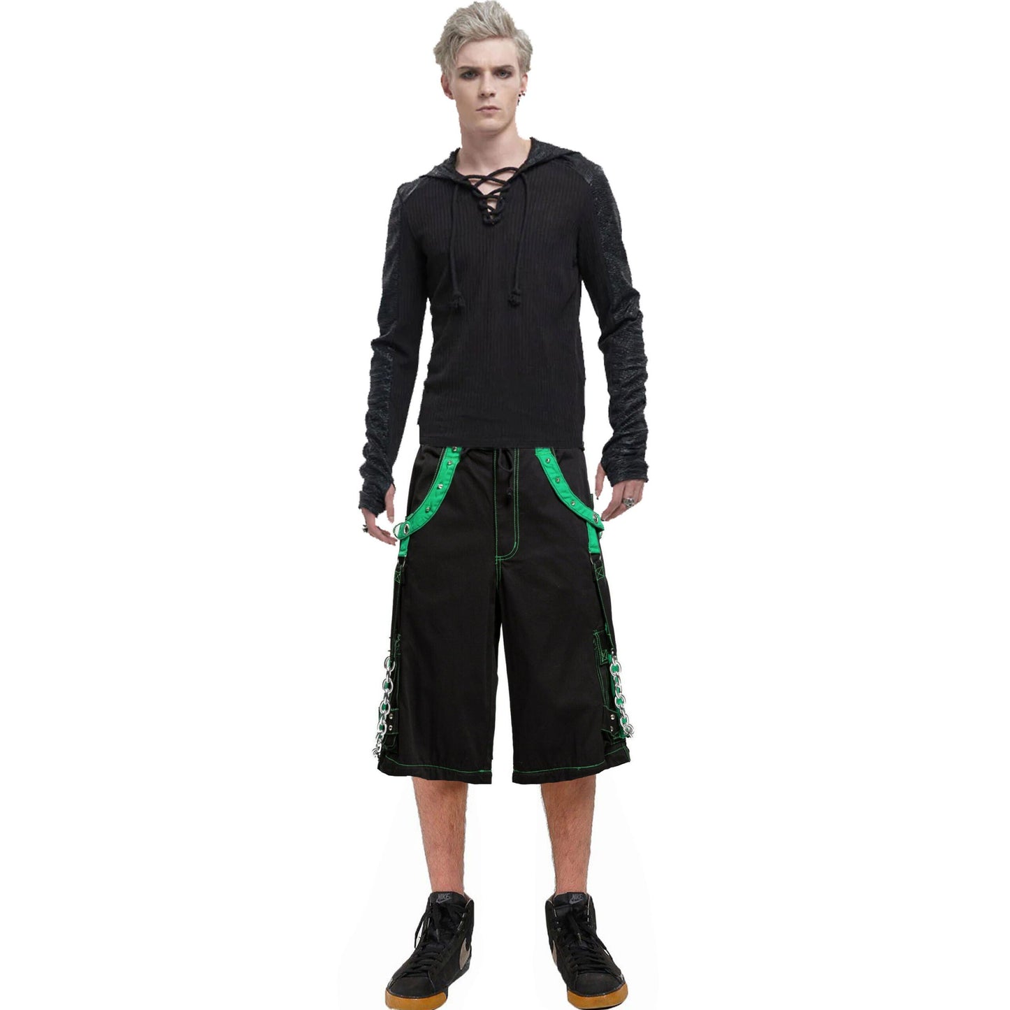 Gothic Men's Bondage Rave Biker Cyber Emo Skater Gothic Shorts