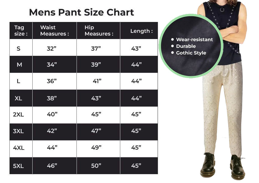 Mens Trousers Pants Brocade VTG Gothic Aristocrat Steampunk Side Braiding Trim