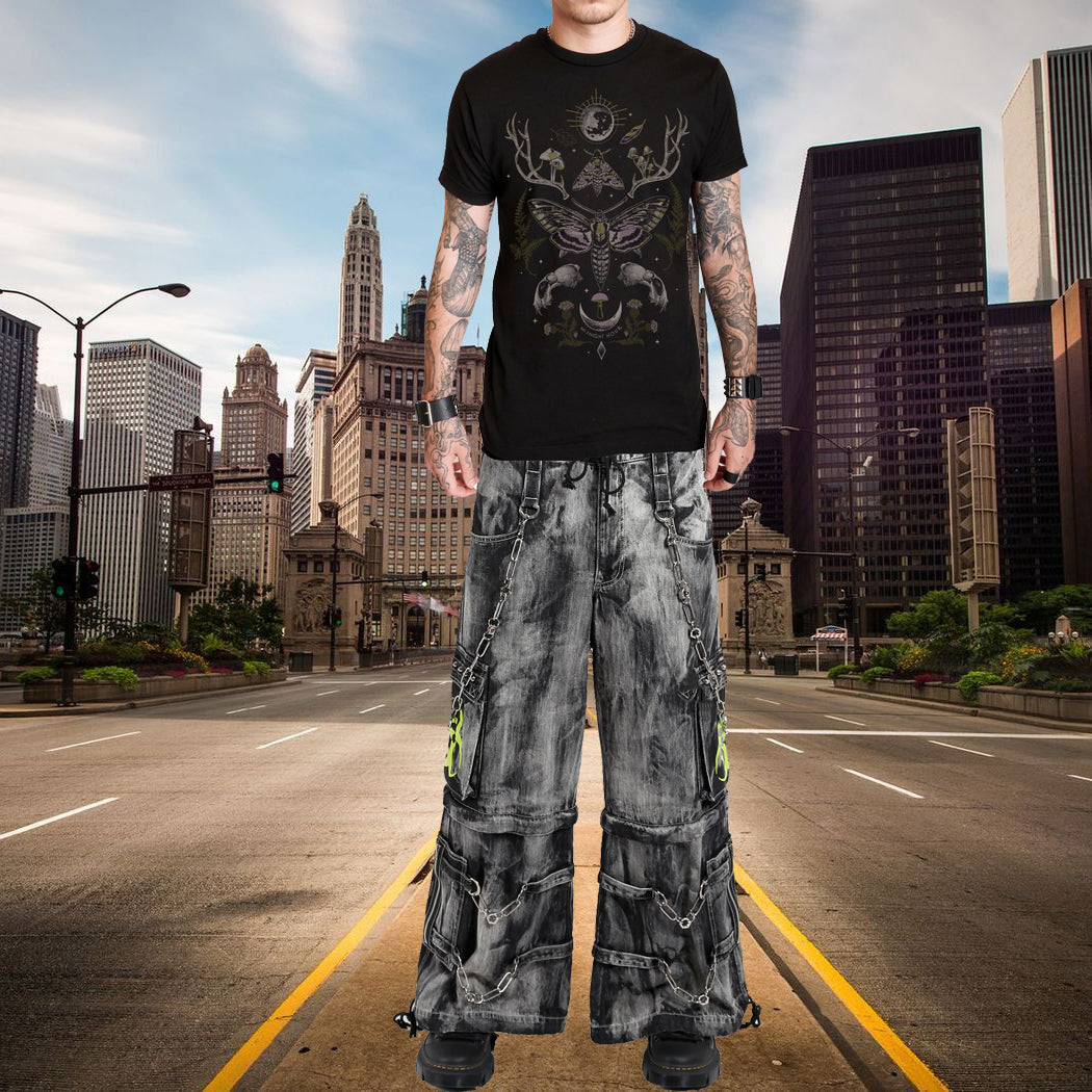 Gothic Men's Biohazard Black Denim Storm Wash Pant