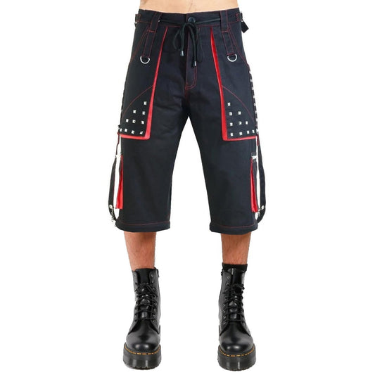 Gothic Mens Black Stylish Pant Trouser Slim fit Straight Black Red Colour Shorts