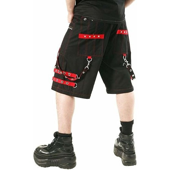 Men's Gothic Handmade Bondage Punk Rock Transformer Black Red Shorts