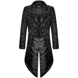 Gothic Devil Fashion Cavalier Mens Steampunk Tailcoat Black Damask
