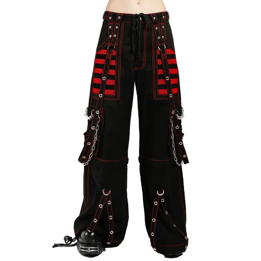 Gothic Womens Extreme Bondage Skater Electro Pant Red