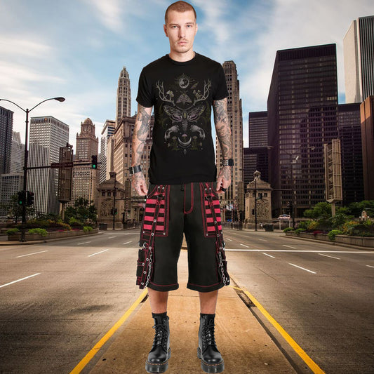 Gothic Extreme Bondage Skater Punk Rocker Cyber Steampunk Electro Short Pink