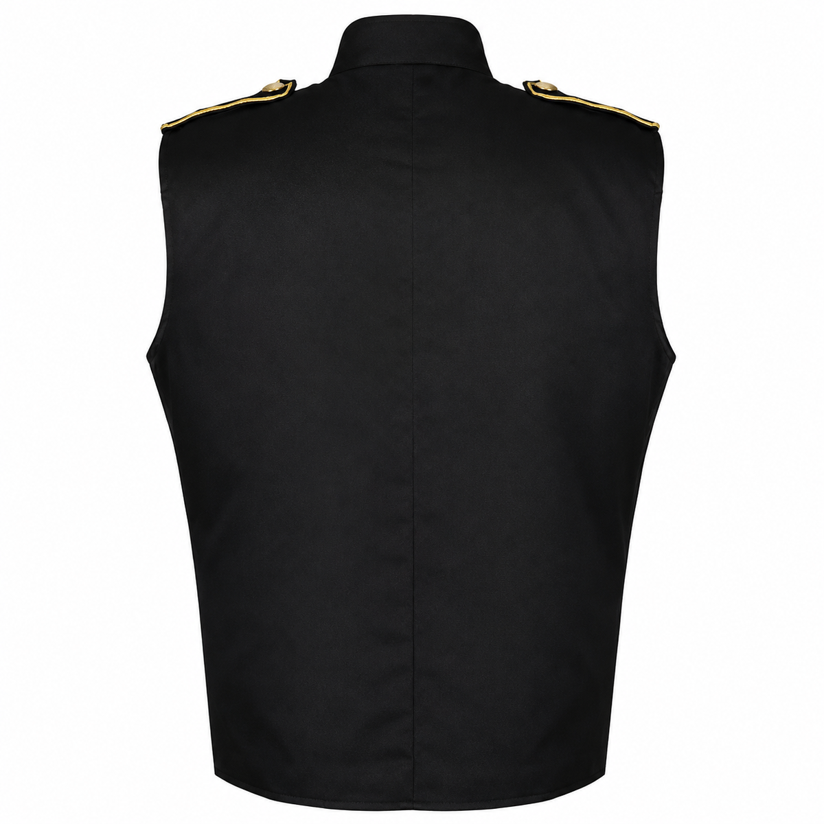 Prime Quality Handmade Men's Military Hussar Sleeveless Black Vest Black Gold Jacket